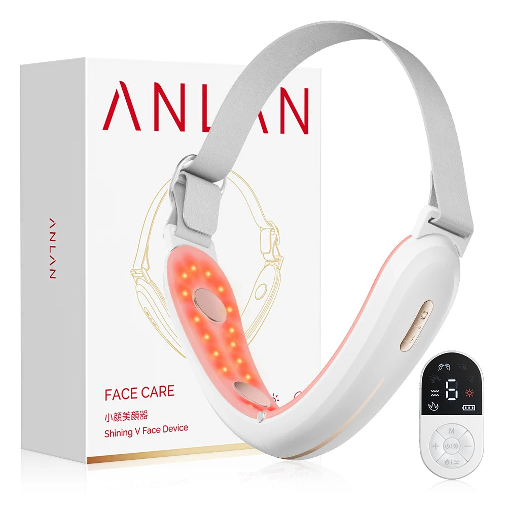 ANLAN V-Face Lifting Schönheitsgerät 4-polig Doppelkinn-Entferner Mikrostrom Gesichtsstraffung Rot/Blau Licht Hautpflege-Massagegerät