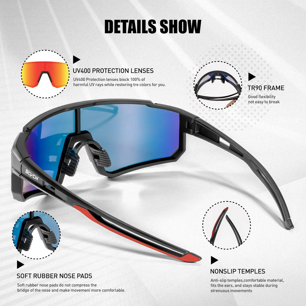 SCVCN Sport-Radbrille – UV400, für Damen &amp; Herren