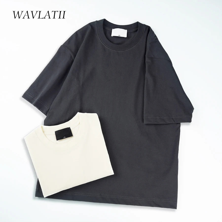WAVLATII Oversized Sommer-Shirt für Damen & Herren – Koreanischer Streetwear-Stil