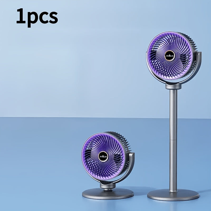 3-in-1 Bodenventilator – Höhenverstellbar, 5 Geschwindigkeitsstufen, USB-C Laden, 2400mAh Akku – Ideal für Ihr Zuhause