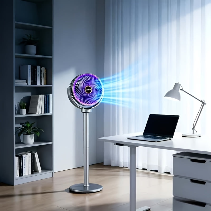 3-in-1 Bodenventilator – Höhenverstellbar, 5 Geschwindigkeitsstufen, USB-C Laden, 2400mAh Akku – Ideal für Ihr Zuhause
