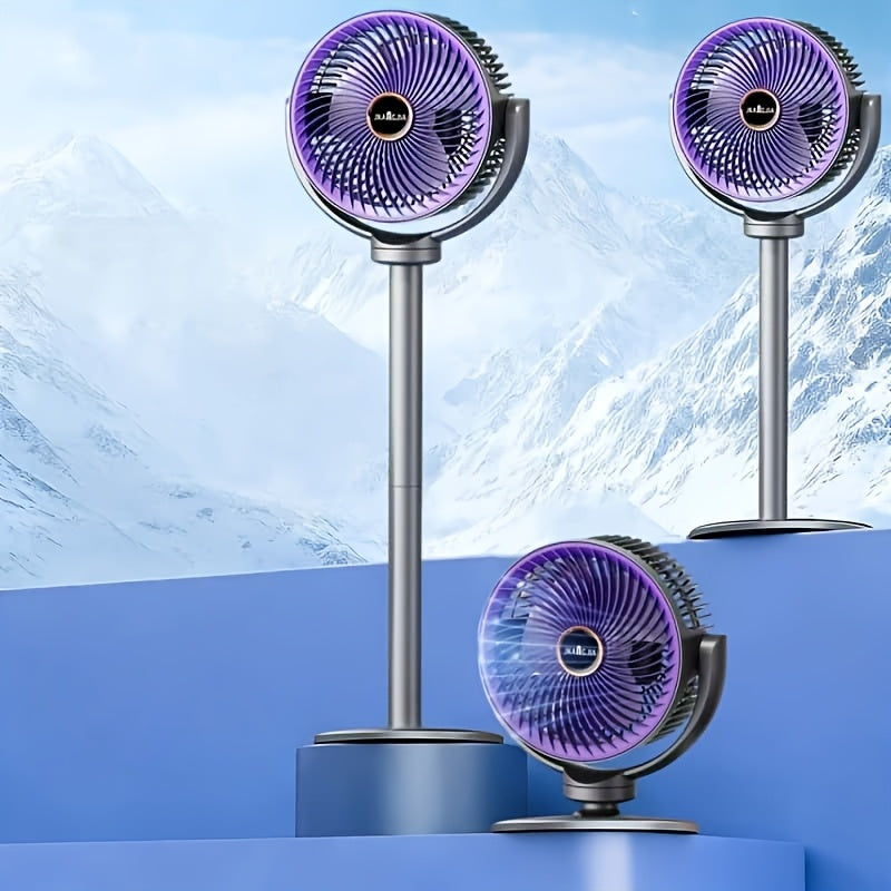 3-in-1 Bodenventilator – Höhenverstellbar, 5 Geschwindigkeitsstufen, USB-C Laden, 2400mAh Akku – Ideal für Ihr Zuhause