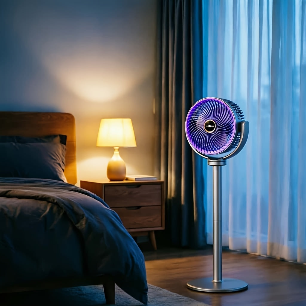 3-in-1 Bodenventilator – Höhenverstellbar, 5 Geschwindigkeitsstufen, USB-C Laden, 2400mAh Akku – Ideal für Ihr Zuhause